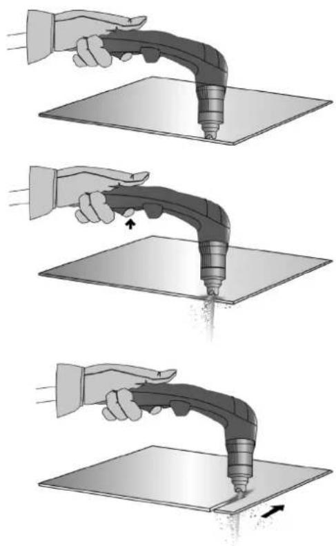 GYS Cutter 45 CT - START CUTTING INSIDE THE METAL SHEET: - 1