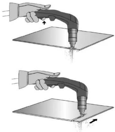 GYS Neocut 105 - MANUAL CUT FROM THE EDGE OF THE WORKPIECE: - 2