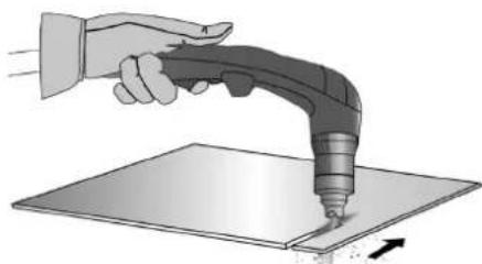 GYS Cutter 70 CT - MANUAL CUT FROM THE EDGE OF THE WORKPIECE: - 3