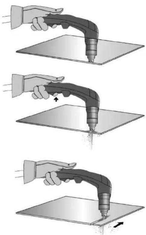 GYS Cutter 70 CT - TAGLIO MANUALE A PARTIRE DAL BORDO DEL PEZZO: - 1