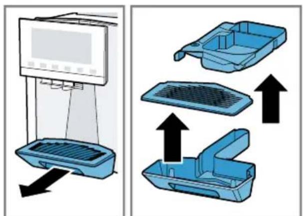 Diagram showing a device with airflow direction and its internal components, including a fan or tray mechanism.