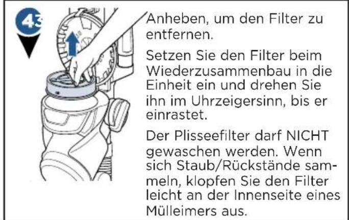 BISSELL PetHairEraser 1941N - Reinigen und Ersetzen von Motor-Nachfiltern - 5