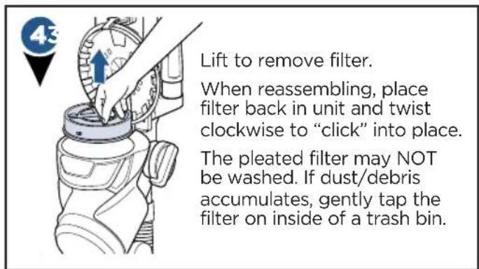 BISSELL PetHairEraser 1941N - Clean &amp; Replace Post-Motor Filter - 5