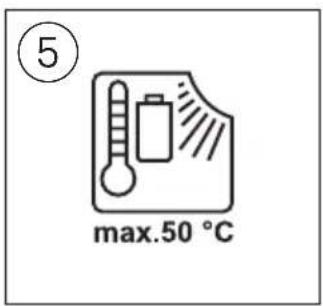 ⑤ max.50 °C