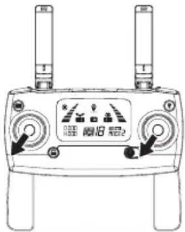 Technical diagram of a dual-mounted device with labeled buttons and control panel