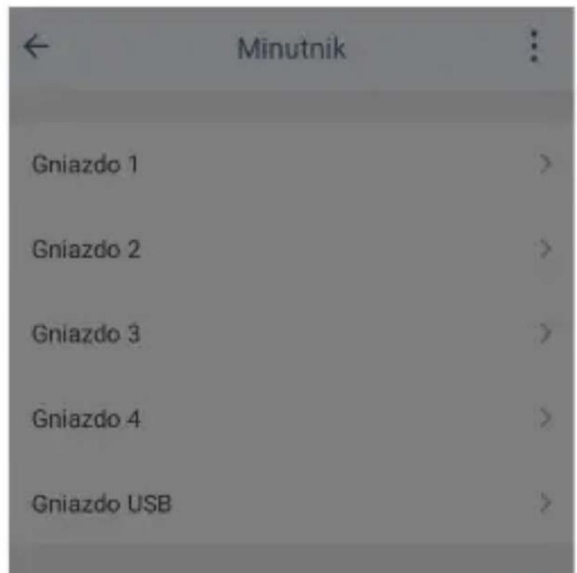 ← Minutnik Gniazdo 1 Gniazdo 2 Gniazdo 3 Gniazdo 4 Gniazdo USB