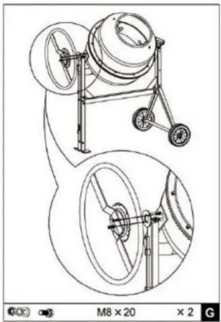 Zipper ZIBTM180 - Schwenkrad montieren / Mounting the swiveling wheel / Montaža krmilnega kolesa/ Montaža kola za zakretanje / Montage de la roue pivotant : - 1