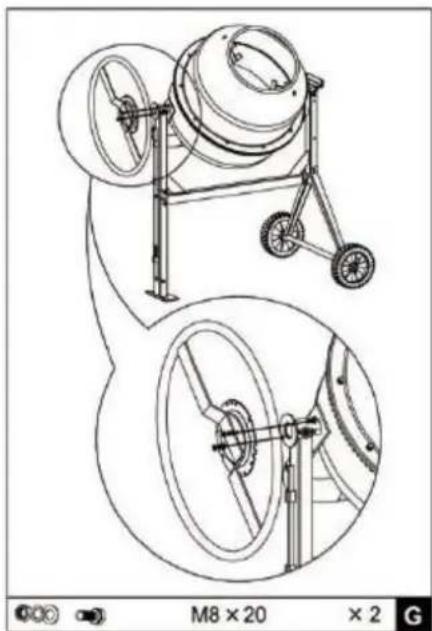 Zipper ZIBTM160 - Schwenkad montieren / Mounting the swiveling wheel / Montaža krmilnega kolesa/ Montaža kola za zakretanje / Montage de la roue pivotant : - 1