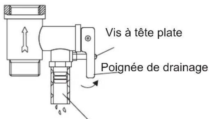 Vis à tête plate Poignée de drainage