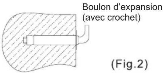 Boulon d'expansion (avec crochet) (Fig.2)