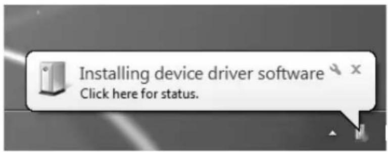 Installing device driver software Click here for status.