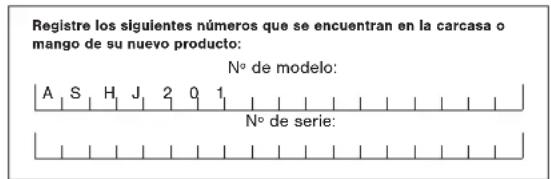 Snow Joe ASHJ201 - Modelo y número de série - 1