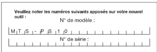 Martha Stewart MTSPS10 - Numéros de modèle et de série - 1