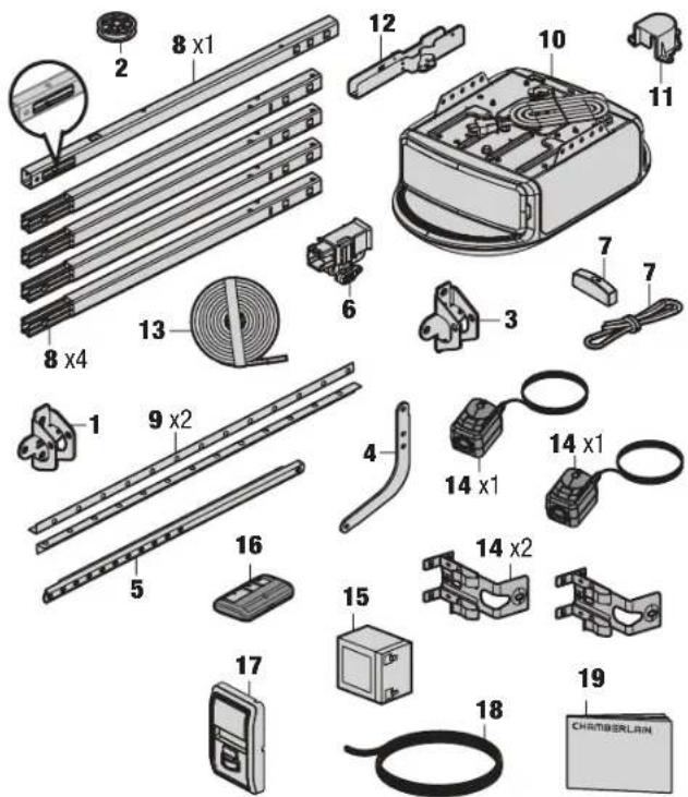 CHAMBERLAIN B4613TC - Inventaire du carton - 1