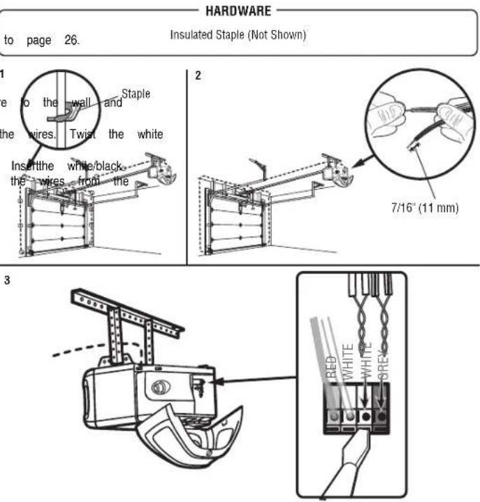 CHAMBERLAIN C610C - OPTION A INSTALLATION WITHOUT PRE-WIRING - 1
