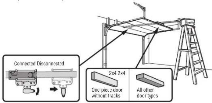 CHAMBERLAIN C610C - STEP 4 Position the garage door opener - 1
