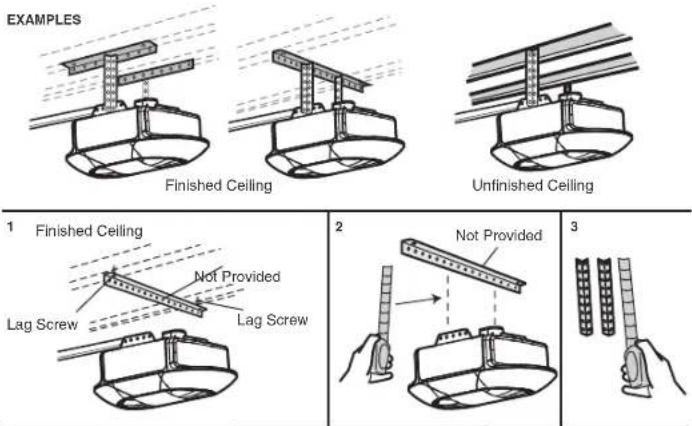 CHAMBERLAIN B6713TC - STEP 5 Hang the Garage Door Opener - 2