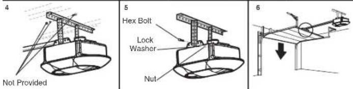 CHAMBERLAIN B4643TC - STEP 5 Hang the Garage Door Opener - 4