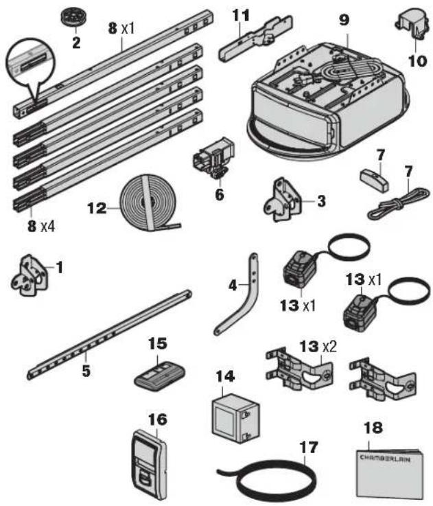 CHAMBERLAIN B4603TC - Inventaire du carton - 1