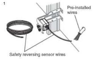 CHAMBERLAIN B6753TC - STEP 13 Wire the Safety Reversing Sensors (continued) OPTION B- PRE-WIRED INSTALLATION - 1