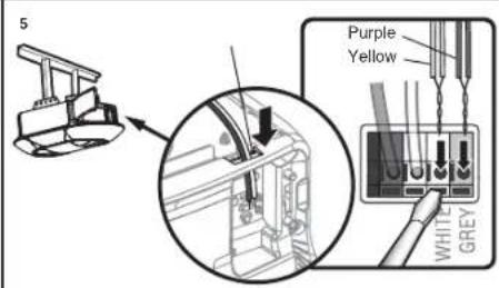 CHAMBERLAIN B6753TC - STEP 13 Wire the Safety Reversing Sensors (continued) OPTION B- PRE-WIRED INSTALLATION - 5