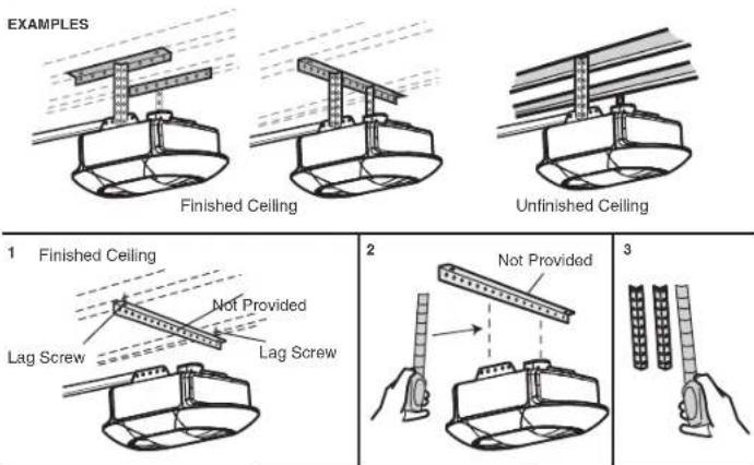 CHAMBERLAIN B6753TC - STEP 5 Hang the Garage Door Opener - 2