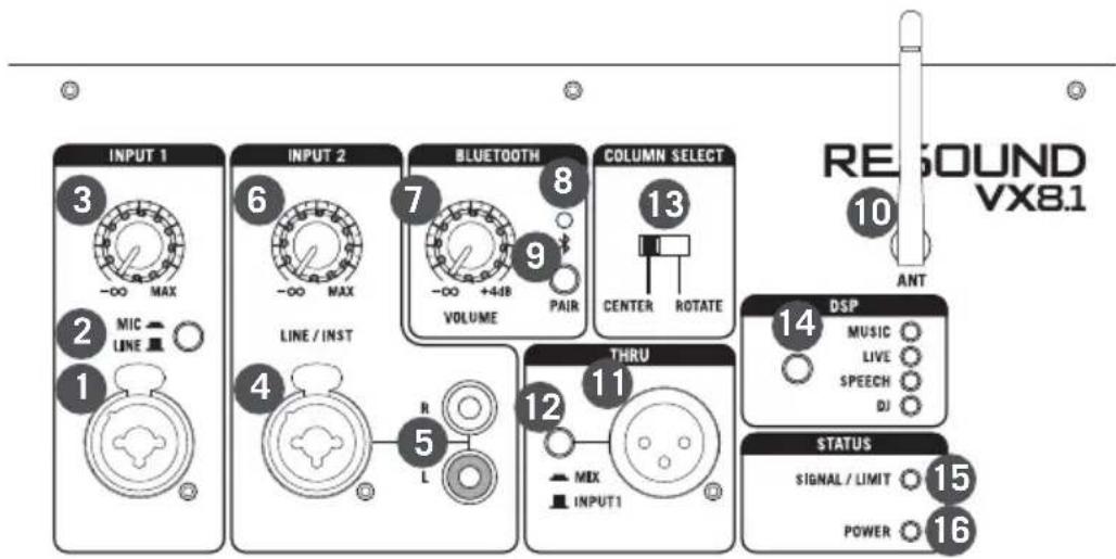 SAMSON Resound VX8.1 - Resound VX8.1 Controls and Connections - 1