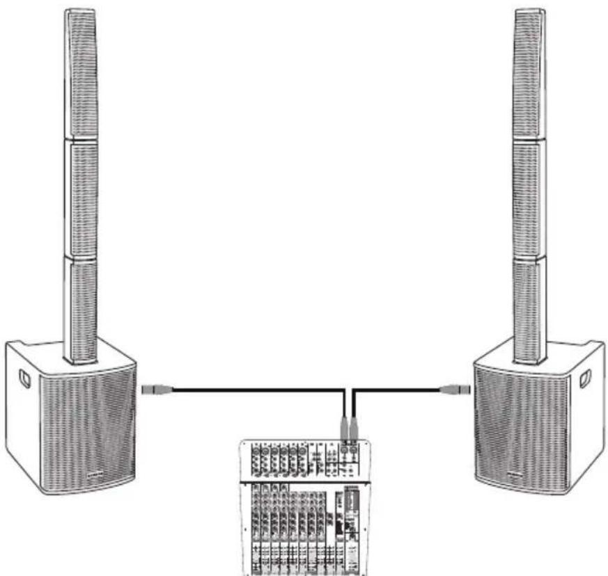 SAMSON Resound VX8.1 - Connect two Resound VX8.1 systems to a mixer - 1