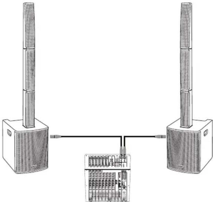 SAMSON Resound VX8.1 - Collegare due sistemi Resound VX8.1 a un mixer - 1