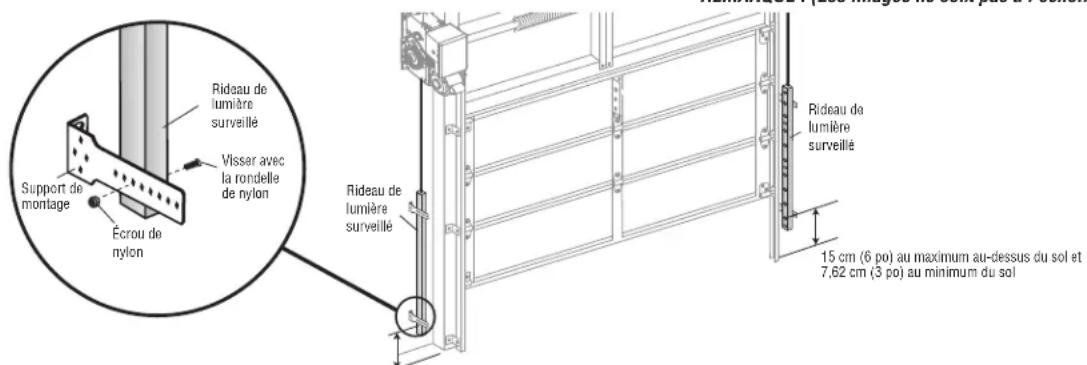 LIFT-MASTER LC36M - INSTALLER UN ENSEMBLE DE RIDEAUX DE DETECTION LUMINEUX COMME PROTECTION PRINCIPALE AUTONOME CONTRE LE COINCEMENT - 1