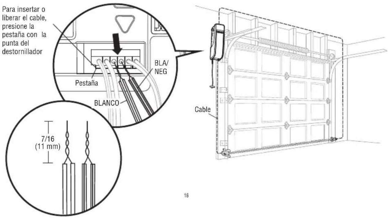 LIFT-MASTER 8500WMC267 - CONECTAR LOS SENSORES DE INVERSIÓN DE SEGURIDAD - 1