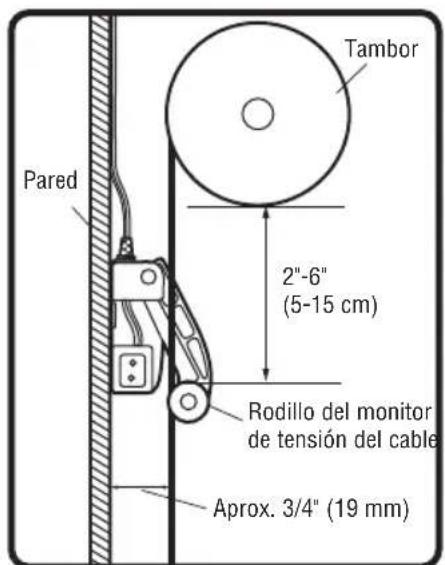 LIFT-MASTER 8500WMC267 - Fijar el monitor de tensión del cable (requerido) - 3