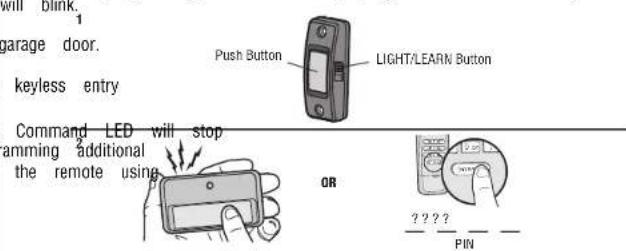 LIFT-MASTER 8155W - TO ADD, REPROGRAM, OR CHANGE A REMOTE CONTROL/KEYLESS ENTRY THE PUSH BUTTON DOOR CONTROL - MODEL 882LMW - 2