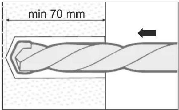 min 70 mm