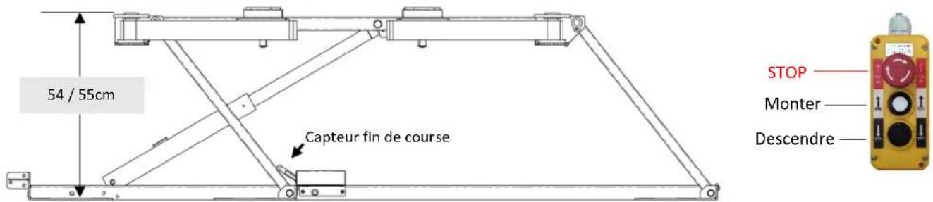GYS Ergo Lift 650 - Test de fonctionnement du capteur fin de course : - 1