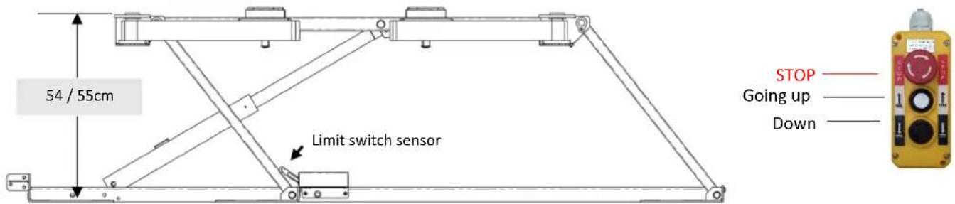 GYS Ergo Lift 650 - Functional test of the limit sensor: - 1
