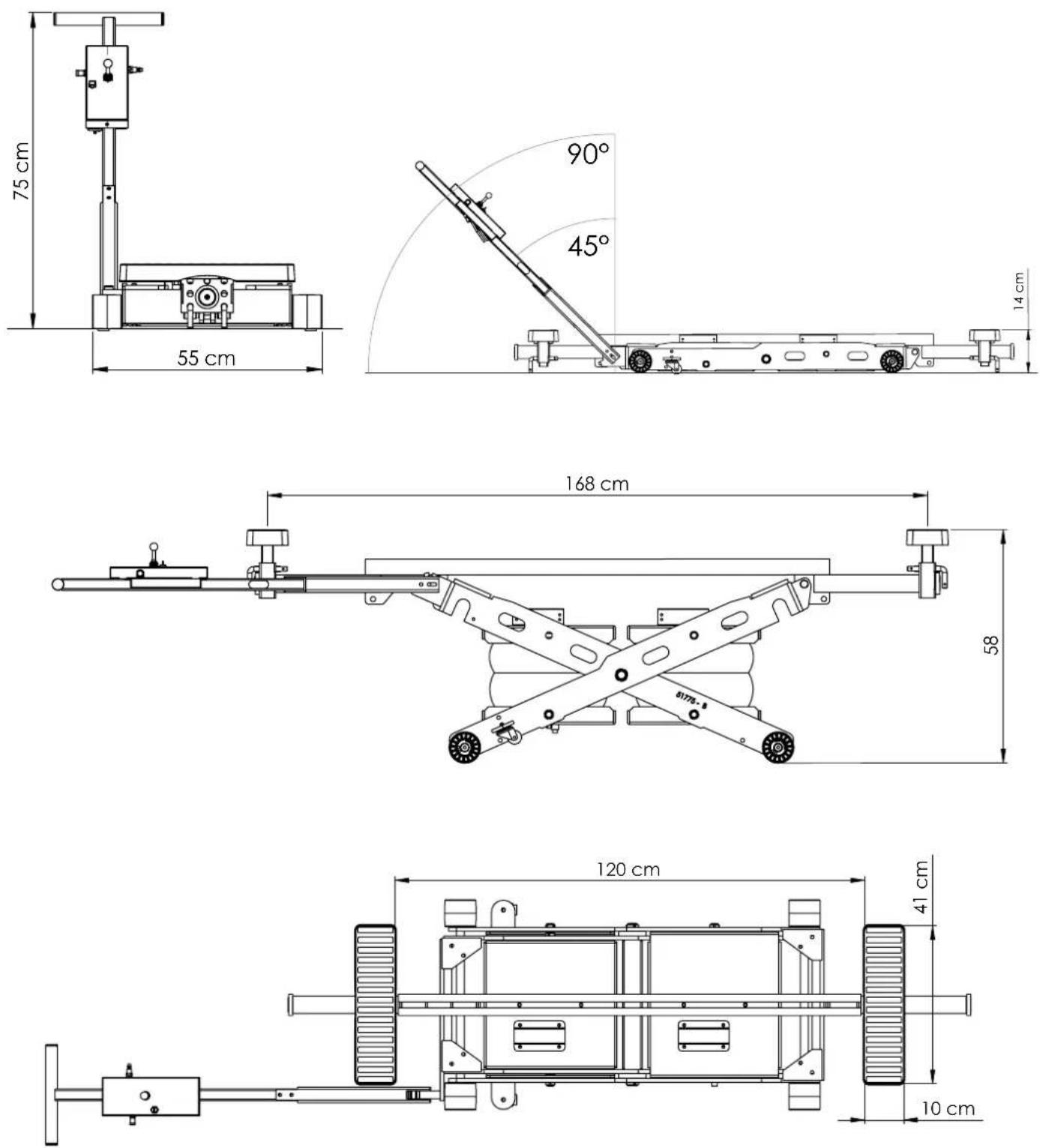 GYS Spot Lift PRO MOB - DIMENSIONS / DIMENSIONES / PA3MEPЫ / DIMENSIONI / AFMETINGEN / - 1