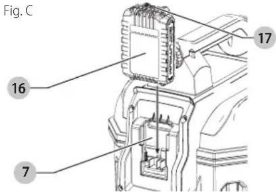 Porter-Cable PCC795 - Instalación y extracción de la bateria (Fig. C) - 1