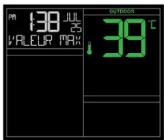 LA CROSSE TECHNOLOGY CA79080 - Pressez et relâchéz le bouton TEMP pour voir : - 1