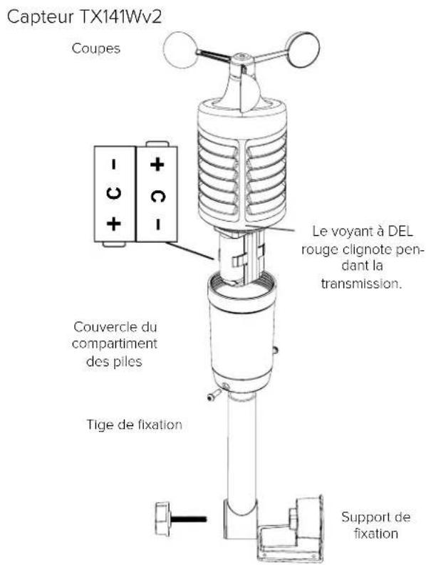 LA CROSSE TECHNOLOGY CA84688 - Capteur TX141Wv2 (anémomètre) : - 1
