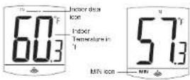 LA CROSSE TECHNOLOGY WS9001UIT - DISPLAY OF INDOOR TEMPERATURE READING AND INDOOR MIN/MAX RECORDS: - 1