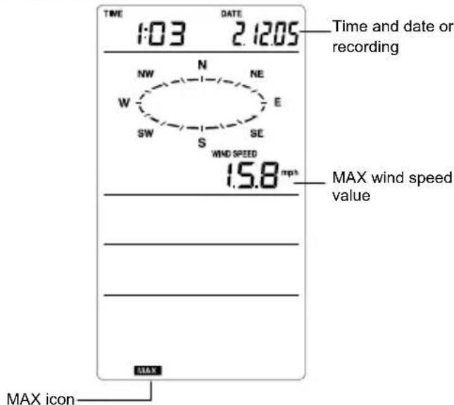 LA CROSSE TECHNOLOGY WS1610IT - Maximum wind speed - 1