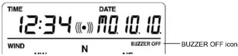 LA CROSSE TECHNOLOGY WS1610IT - To switch off the buzzer: - 1