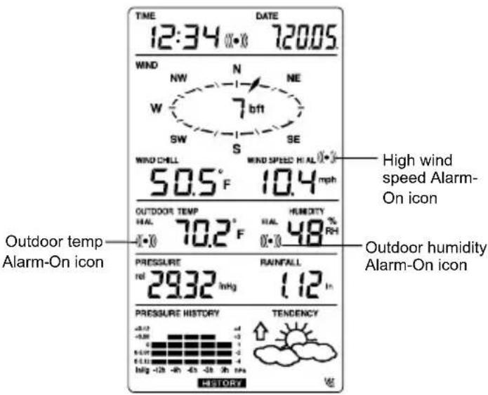 LA CROSSE TECHNOLOGY WS1610IT - WEATHER ALARM OPERATIONS - 1