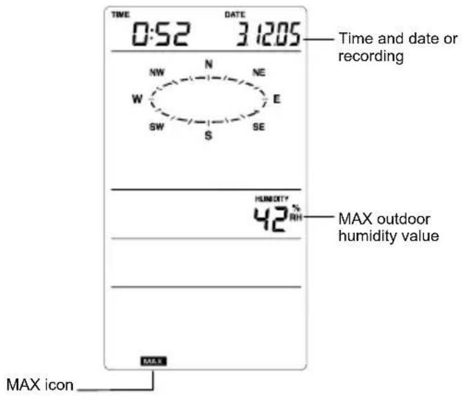 LA CROSSE TECHNOLOGY WS1610IT - VIEWING THE MIN/MAX WEATHER DATA - 2