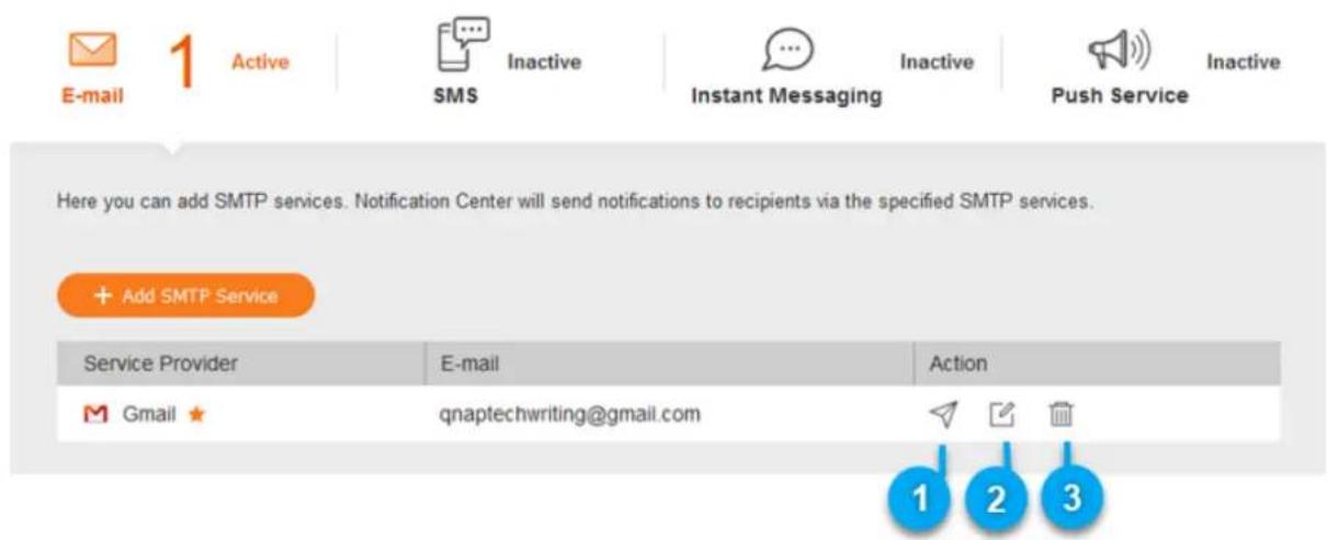 QNAP QuCPE3034 - Gérer les notifications par e-mail - 1