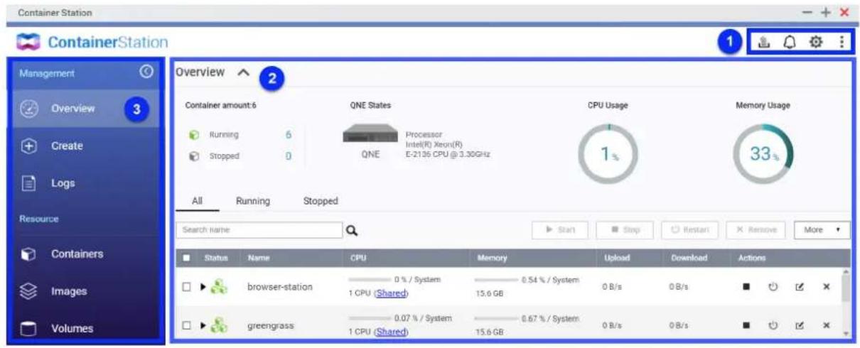 QNAP QuCPE3034 - Parties de l'interface utilisateur - 1