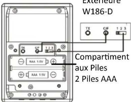 Exteriore W186-D Compartiment aux Piles 2 Piles AAA