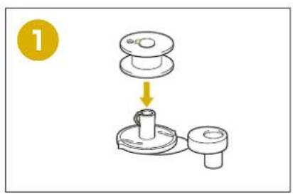BABY LOCK Aurora - Winding/Installing the Bobbin Devanar/colocar la bobina Robinage/installation de la canette - 2
