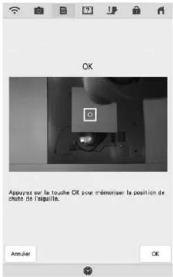 OK Appuyez sur la touche OK pour mémoriser la position de chute de l'aiguille. Annuler OK